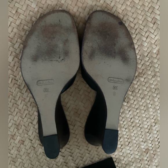 Coach Black Slides with Signature Brass Hardware - Picture 7 of 16